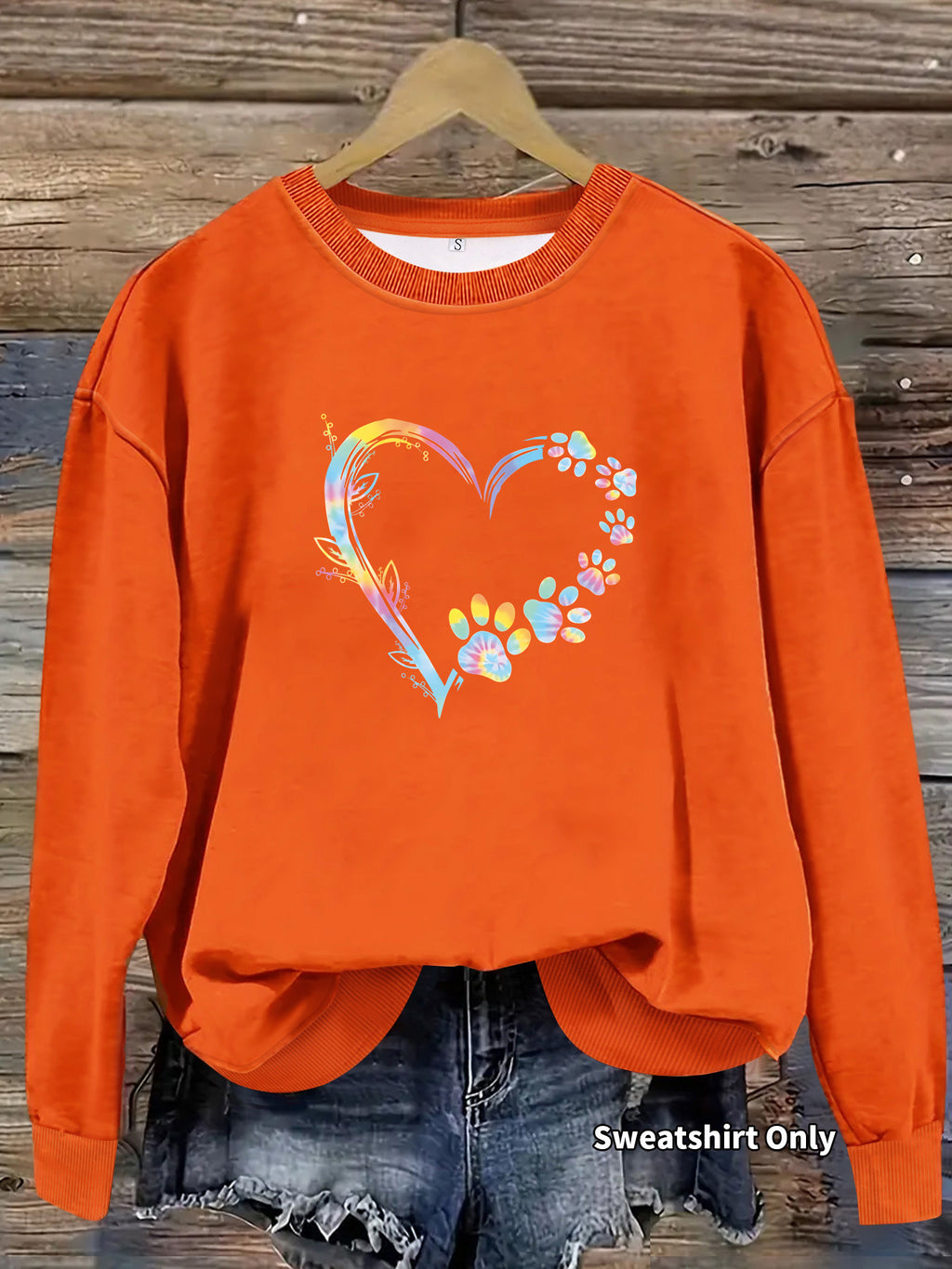 Pullover mit Herz- und Pfoten-Print