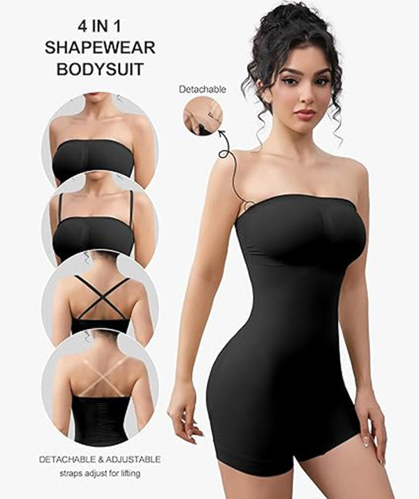 Off Shoulder Bandeau Shapewear Bodysuit