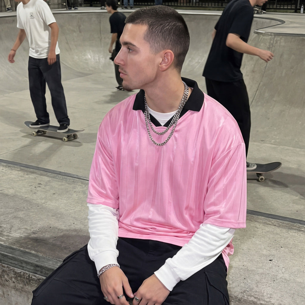 Kontrast-Kragen Sport Top