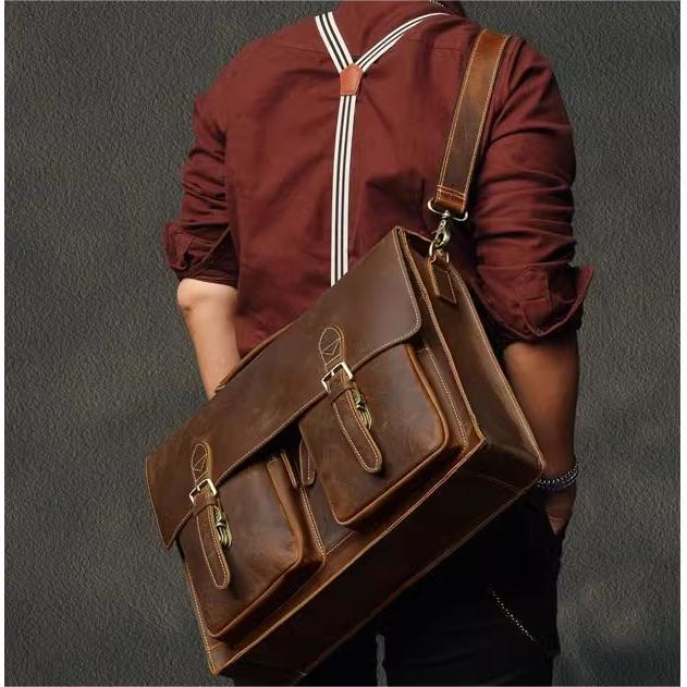 Rindsleder-Leder Crossbody Business Tasche – Bild 5 | LuxeStyle