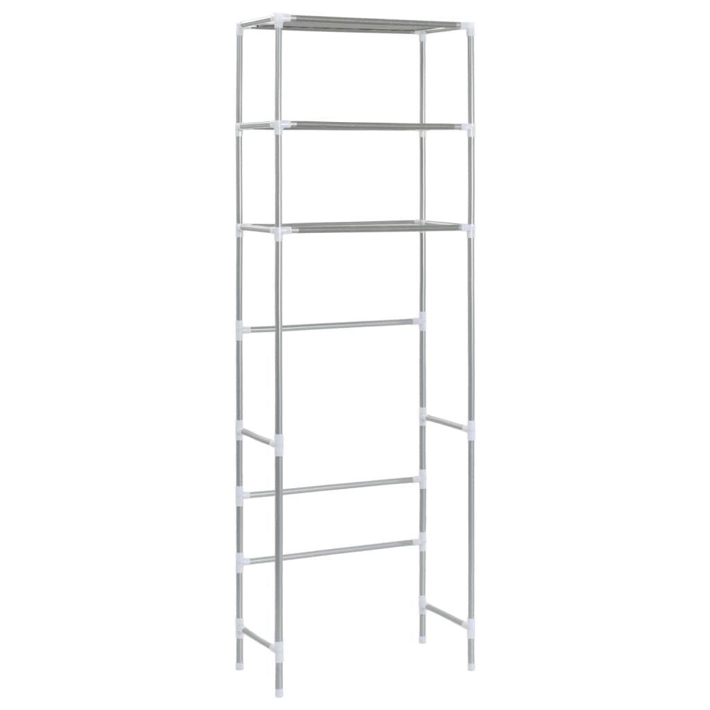Waschmaschinenregal mit 3 Tablaren, Silber