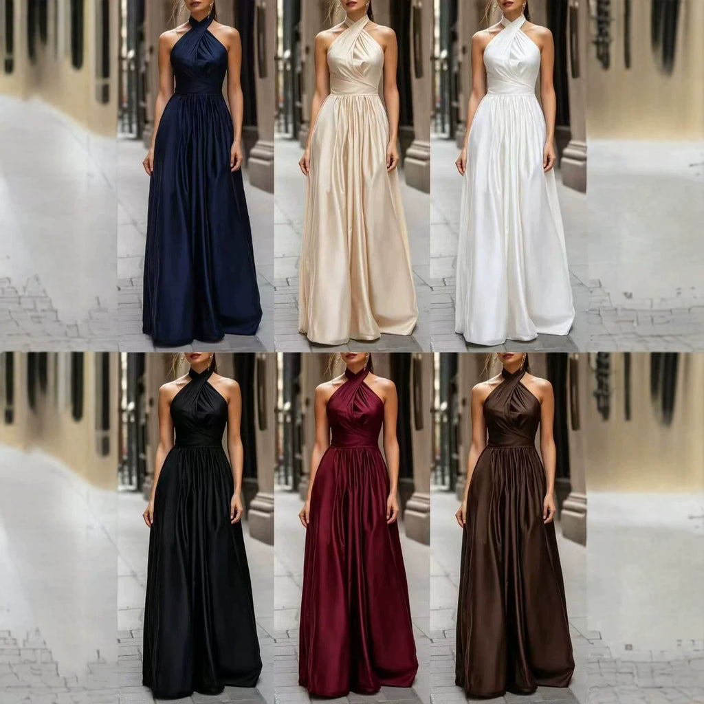 Elegantes Satin Neckholder-Kleid – Bild 11 | LuxeStyle