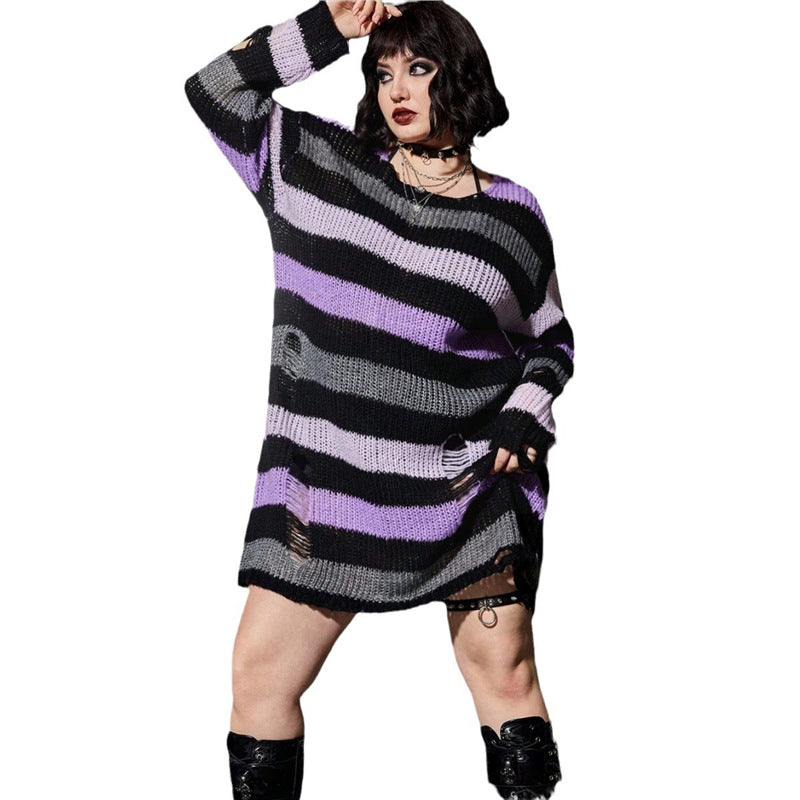 Gothic Ripped Pullover für Damen