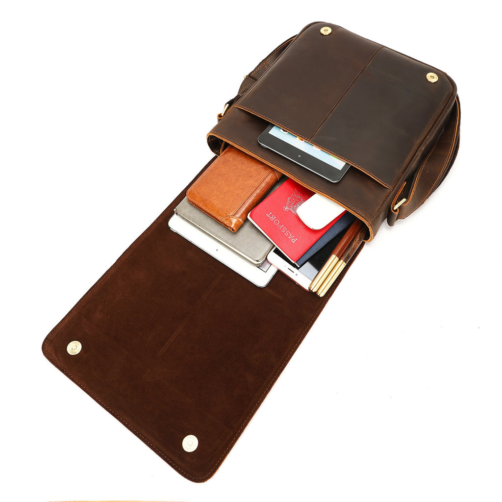 Premium Leder-Crossbody-Tasche