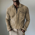 Herren Denim Langarmshirt mit halbem Reissverschluss