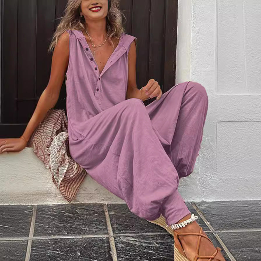 Einheitlicher Jumpsuit mit Kapuze