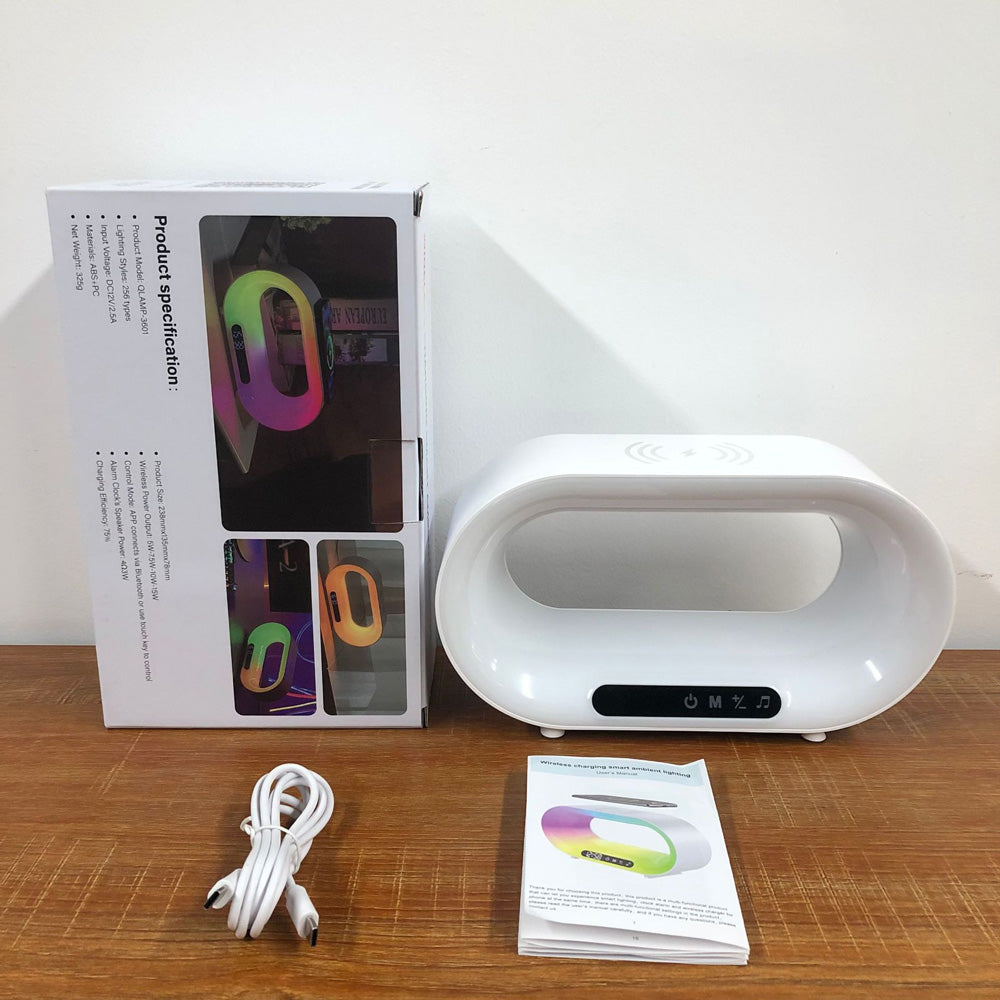 3-in-1 LED Lampe mit Wecker & Wireless Charger