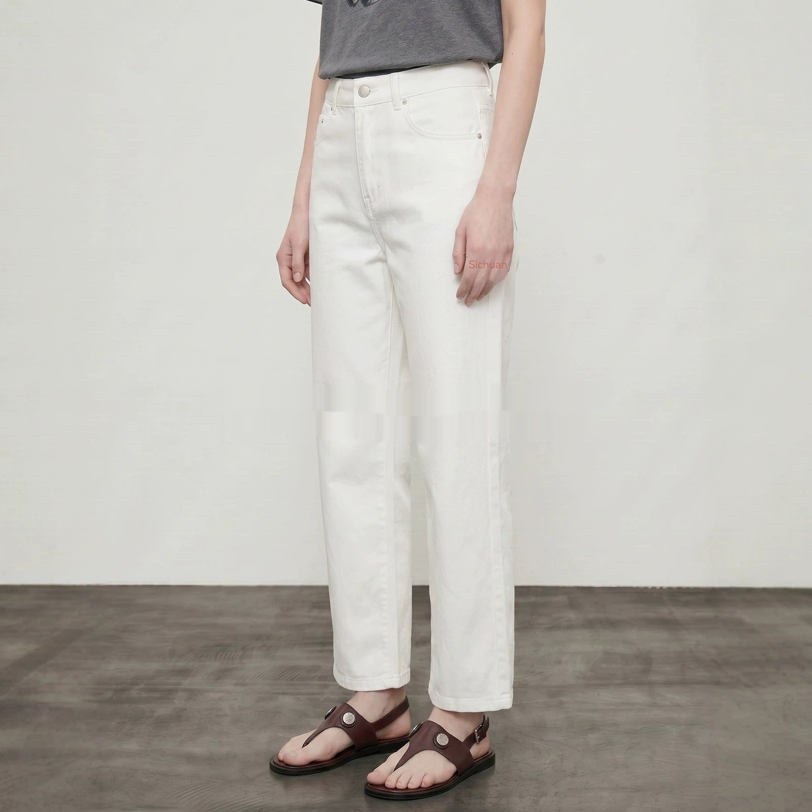Weisse Cropped Jeans aus Lyocell