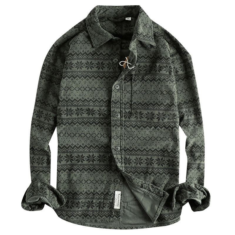 Herren Cordhemd mit Blumenmuster – Bild 5 | LuxeStyle
