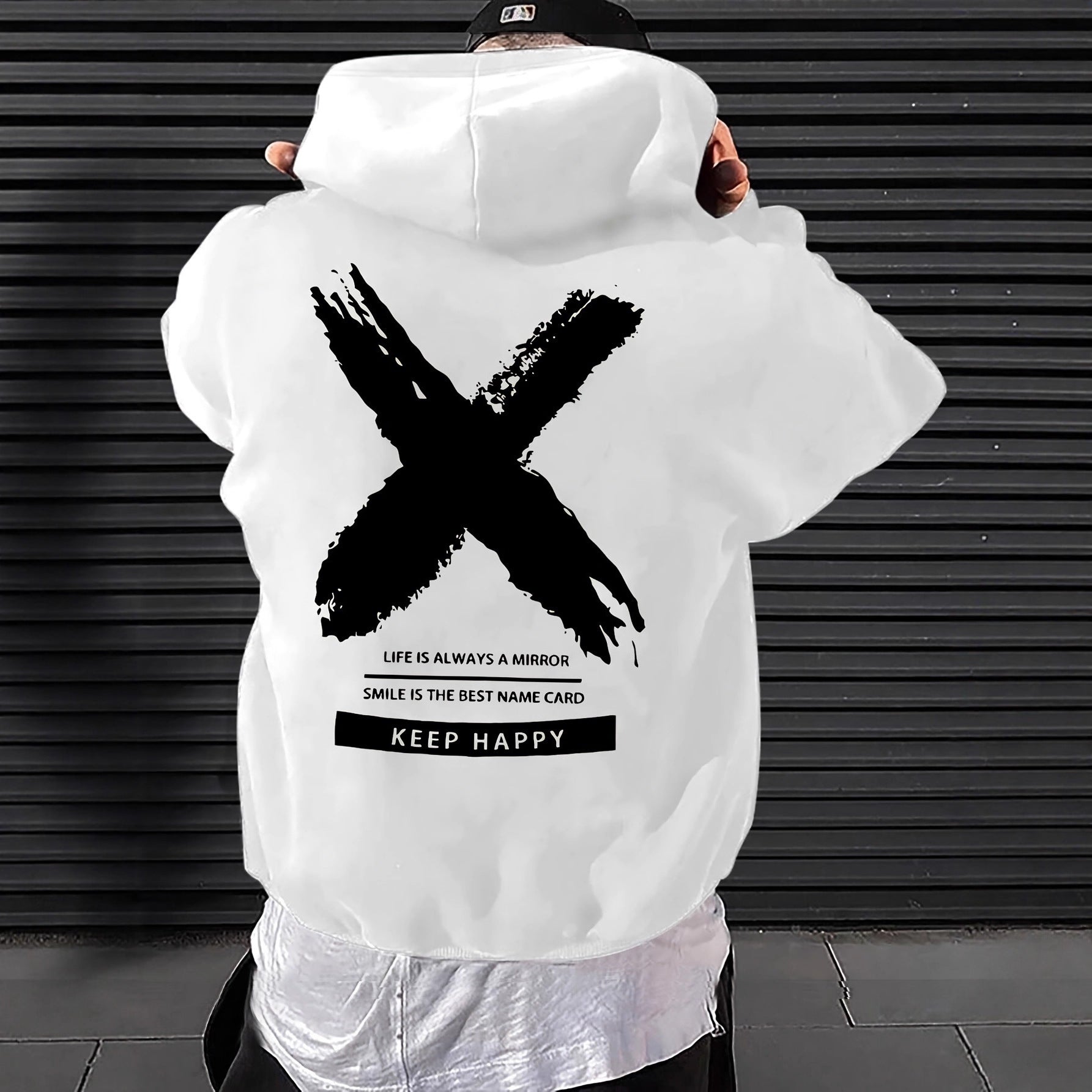 Herren Hoodie mit Letter-Print