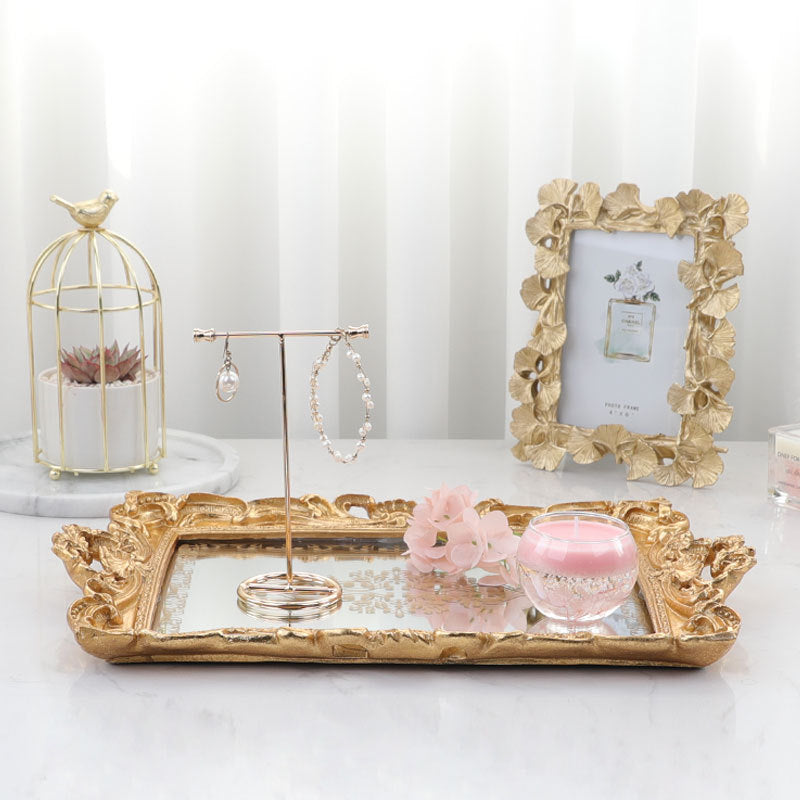Goldenes Spiegel-Serviertablett mit Aufdruck – Bild 3 | LuxeStyle