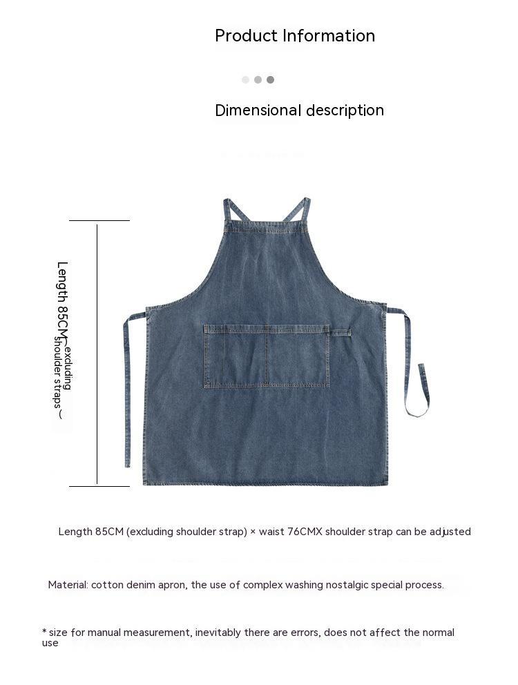 Baumwoll-Schürze aus Denim-Canvas – Bild 4 | LuxeStyle