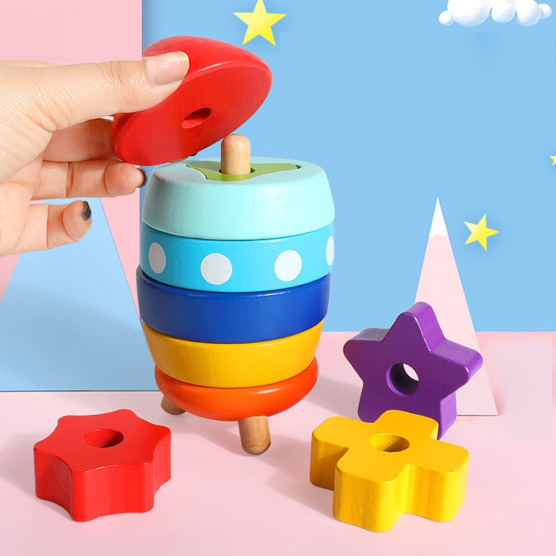 Doppelturm-Stapelspiel aus Holz | LuxeStyle