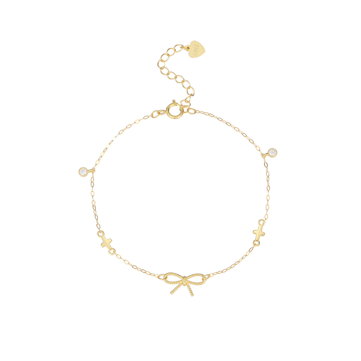 S925 Sterling Silber 18K vergoldetes Schleifenarmband – Bild 1 | LuxeStyle