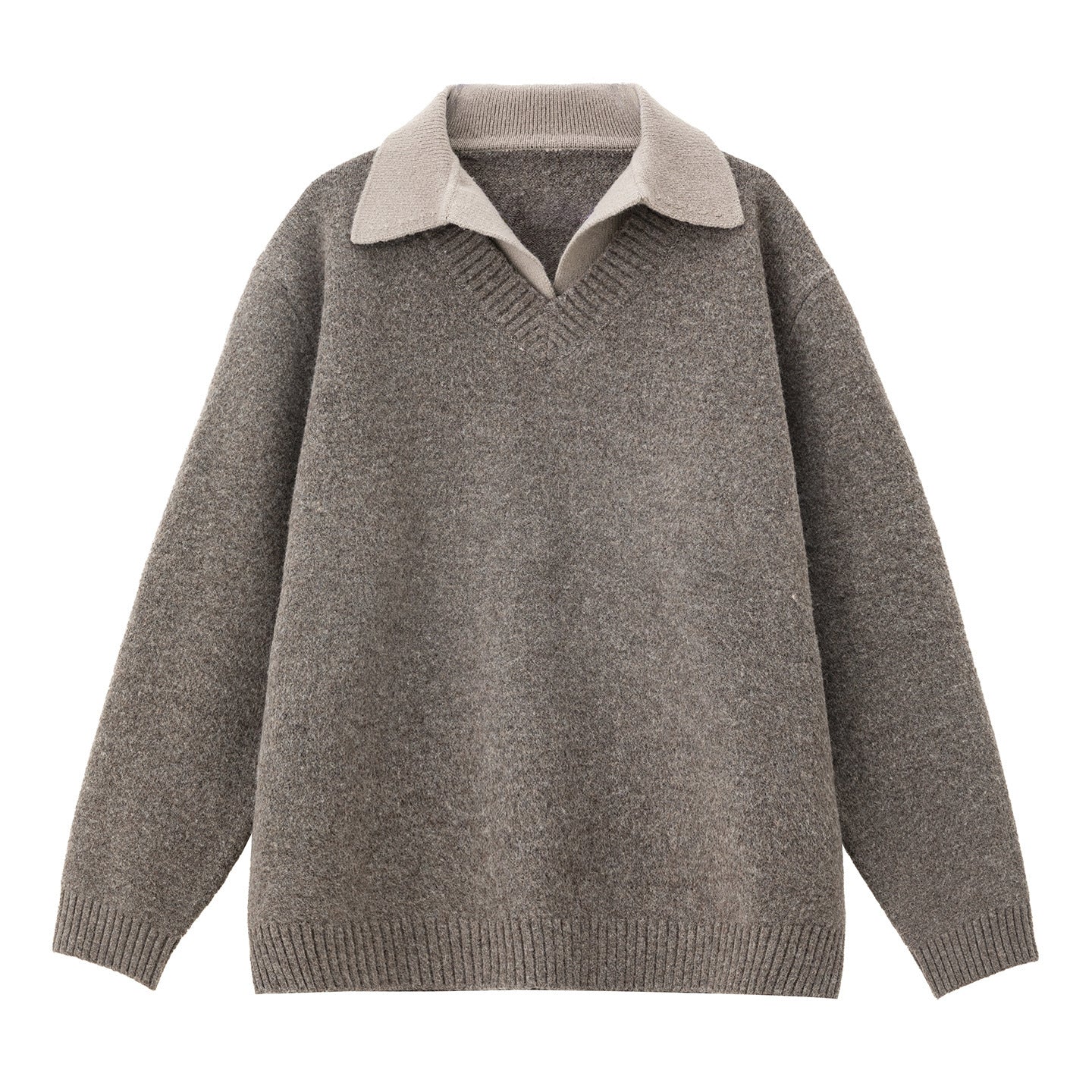 Old-Money-Stil V-Ausschnitt Sweaterjacke