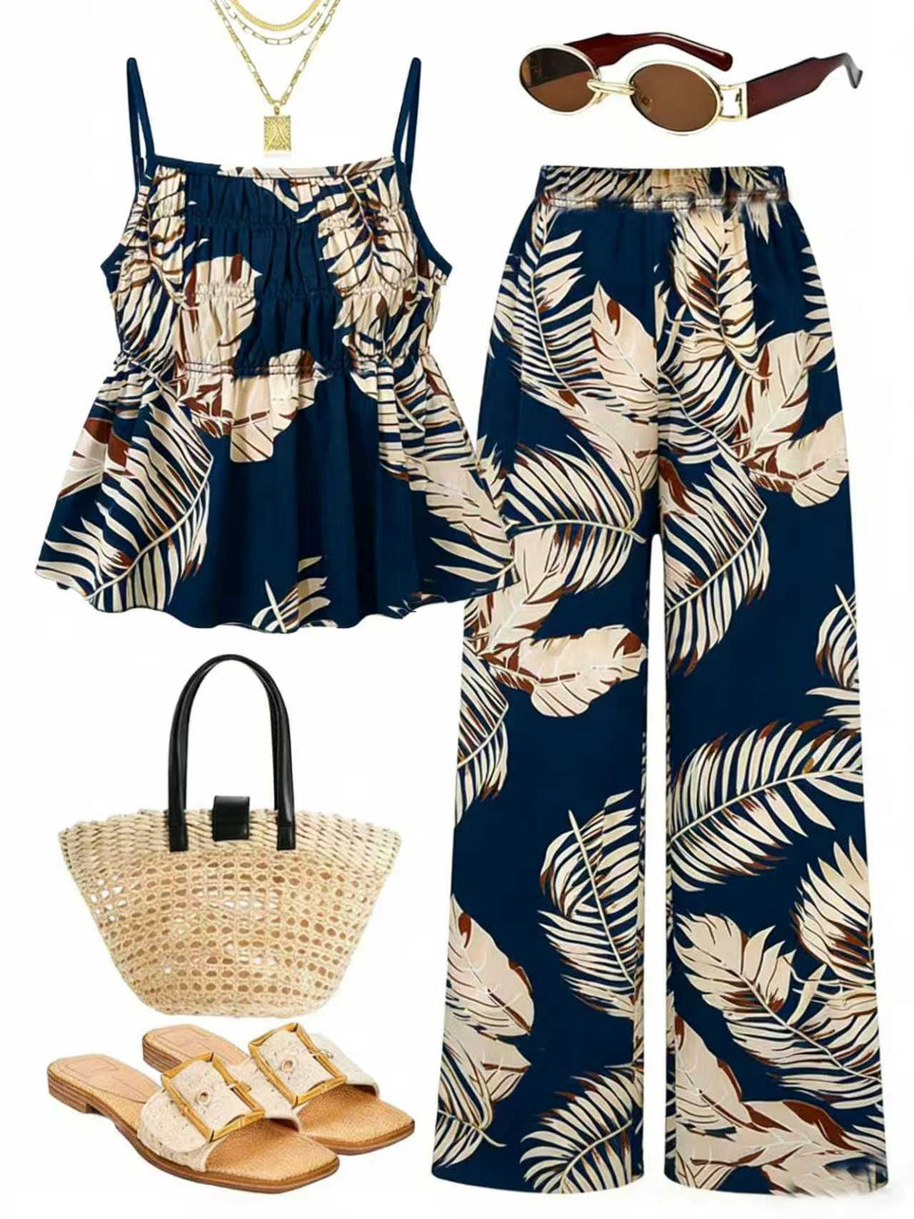 Casual-Set mit Ruché-Textur
