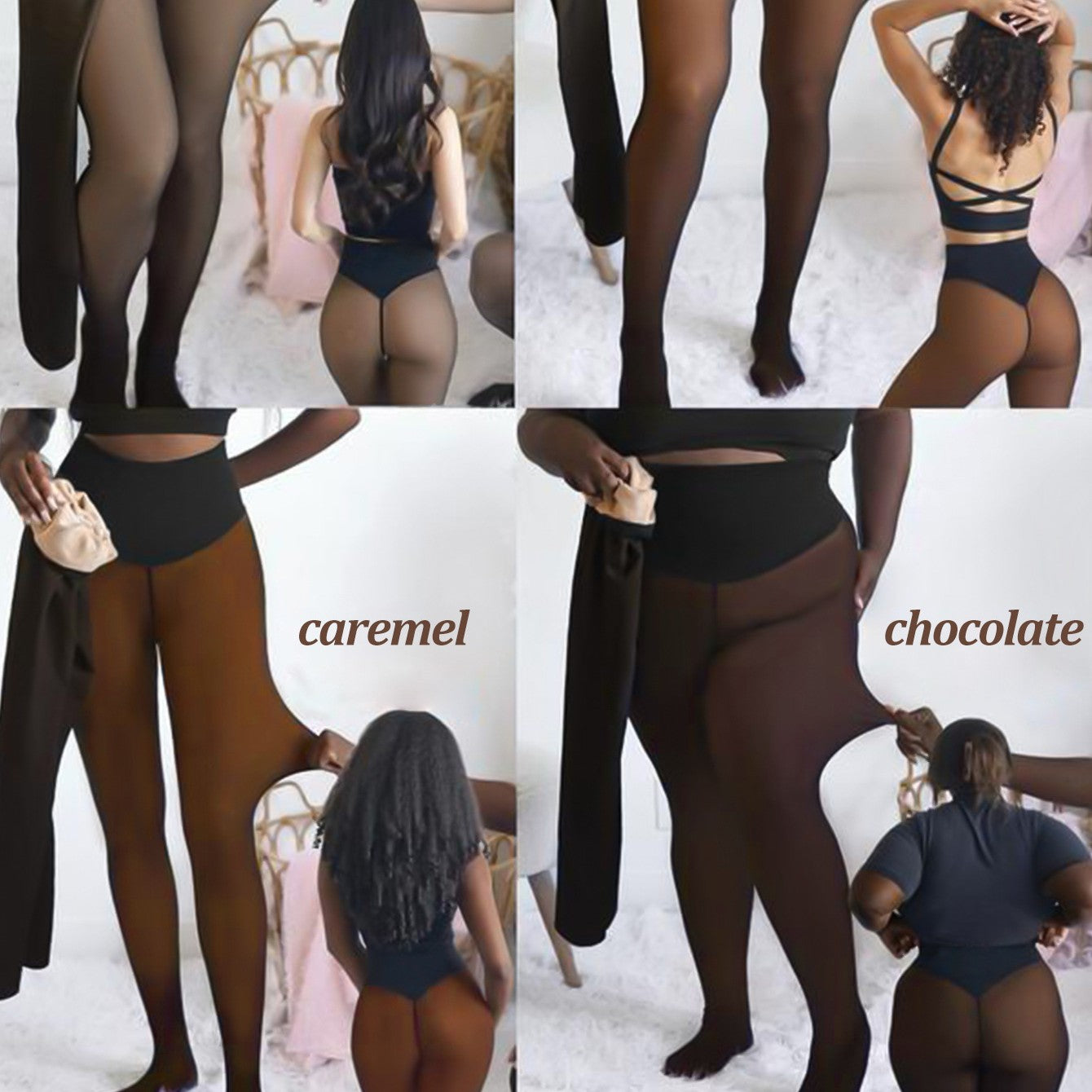 Braune Leggings mit hoher Elastizität