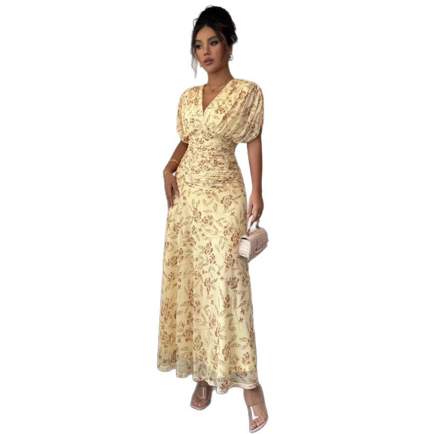 Geblümtes A-Linien Midikleid mit Puffärmeln – Bild 6 | LuxeStyle