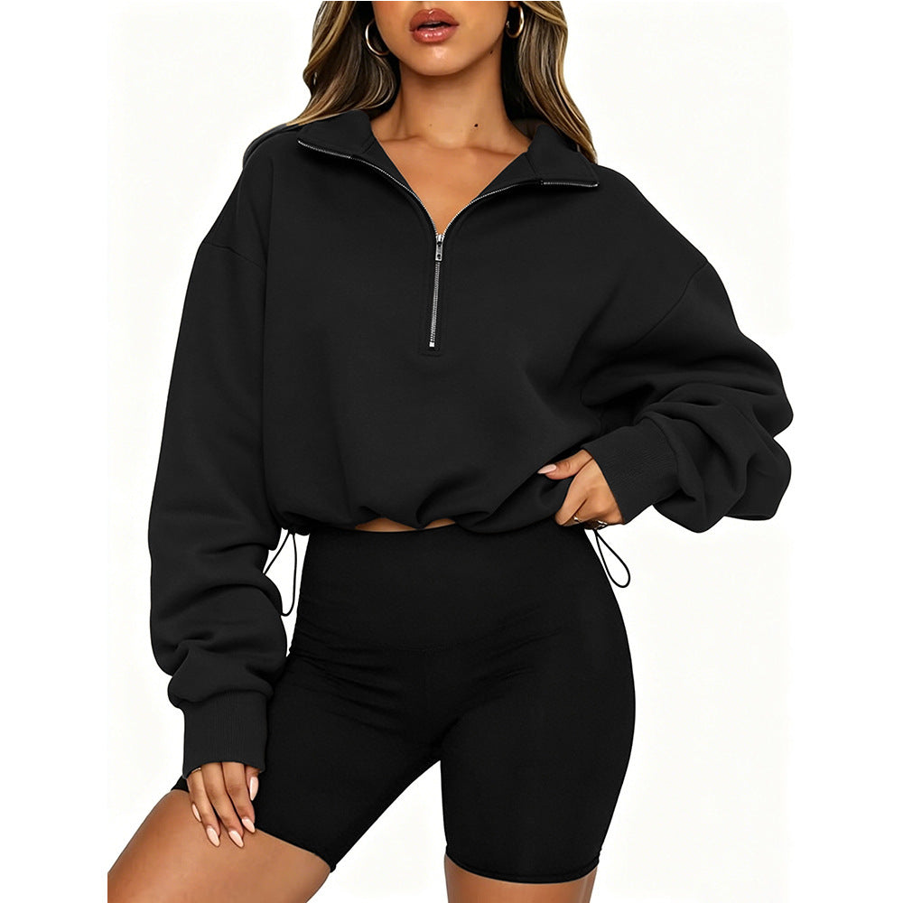 Kapuzenpullover mit Kordelzug und Reissverschluss