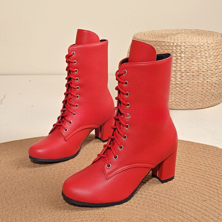 Frauenkreppsohlen-Schnürstiefel in Grössen bis 43