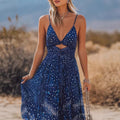 Boho-Maxikleid mit V-Ausschnitt und Blumenprint – Bild 6 | LuxeStyle