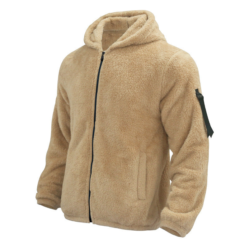 Warme Wende-Fleecejacke mit Kapuze für Herren