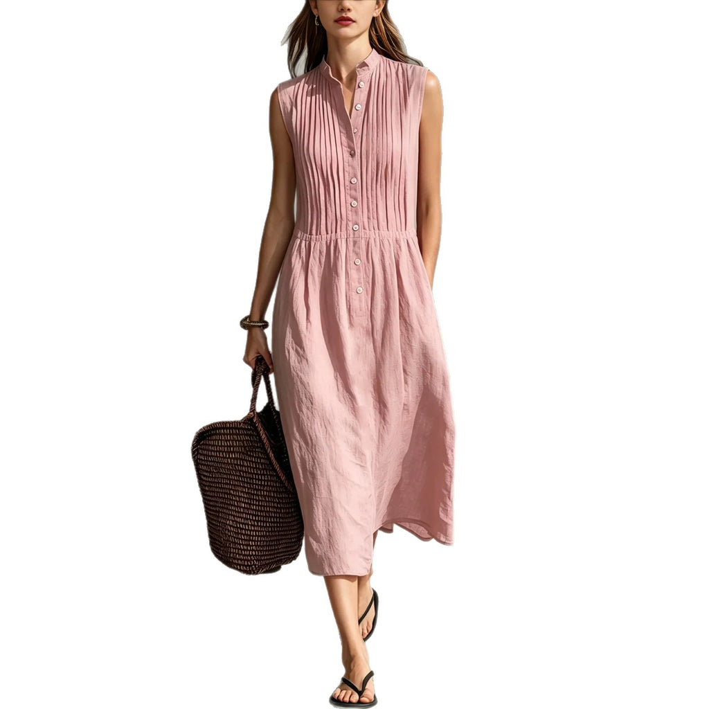Elegantes ärmelloses Leinenkleid – Bild 7 | LuxeStyle