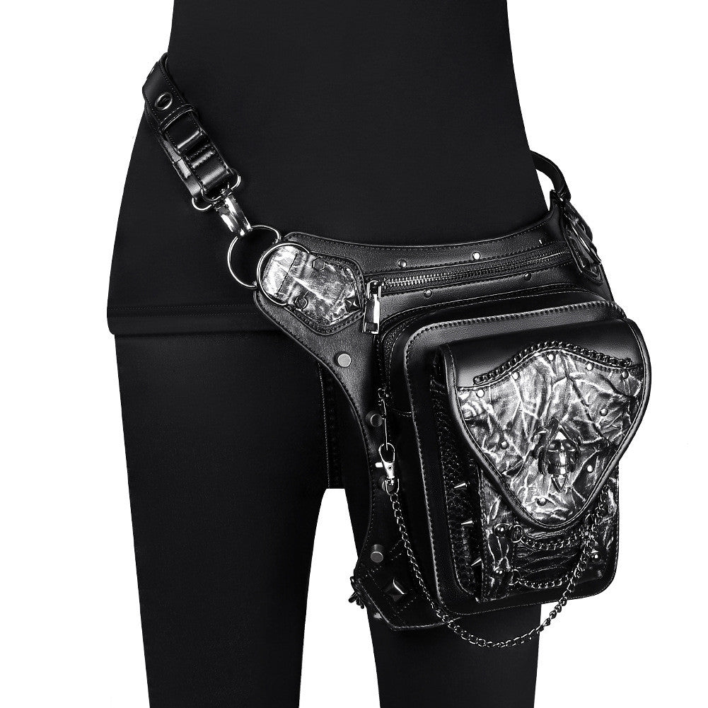 Schwarze Steampunk-Schädelkette Rucksack – Bild 4 | LuxeStyle