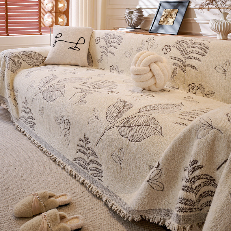 Winter Plüsch Chenille Sofaüberwurf mit Blumenmuster – Ansicht 2