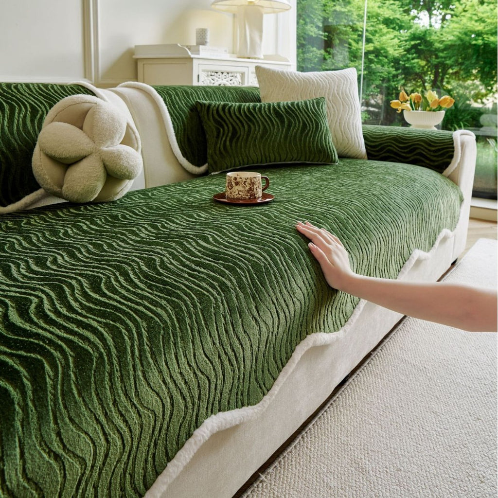 Chenille Sofakissenbezug – Streifen, 70–240 cm – Bild 3 | LuxeStyle