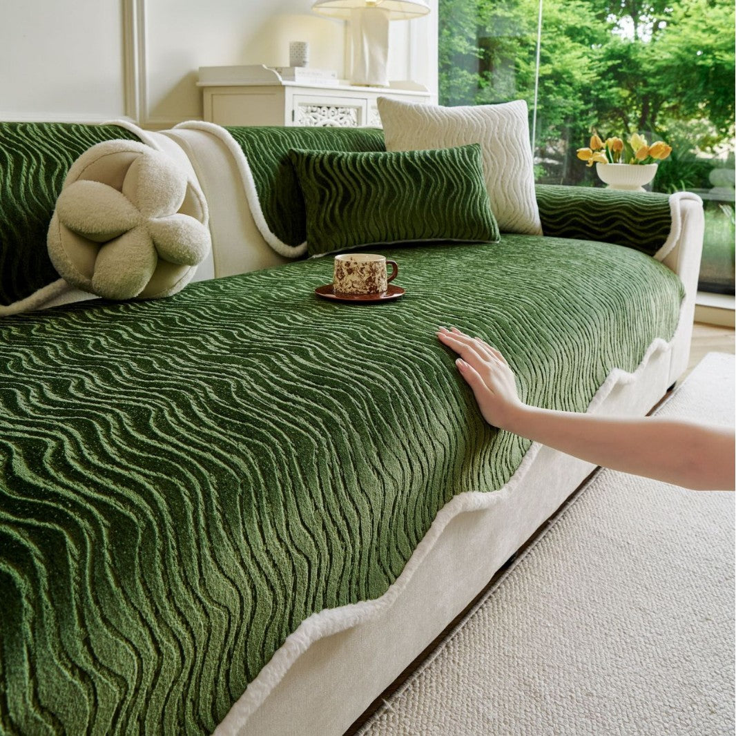 Chenille Sofakissenbezug – Streifen, 70–240 cm – Bild 3 | LuxeStyle