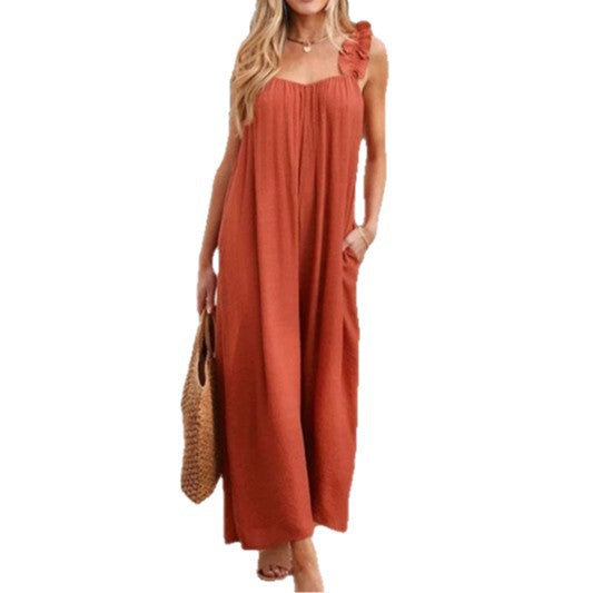 Casual Resort Jumpsuit mit weitem Bein