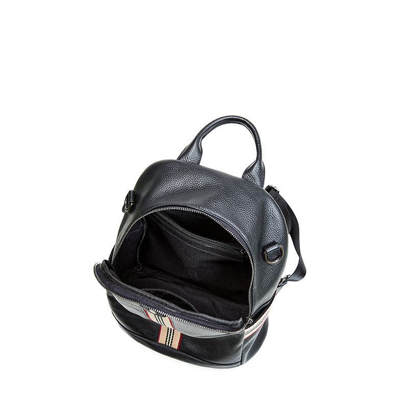 Rucksack aus echtem Leder mit Ziernähten – Bild 2 | LuxeStyle