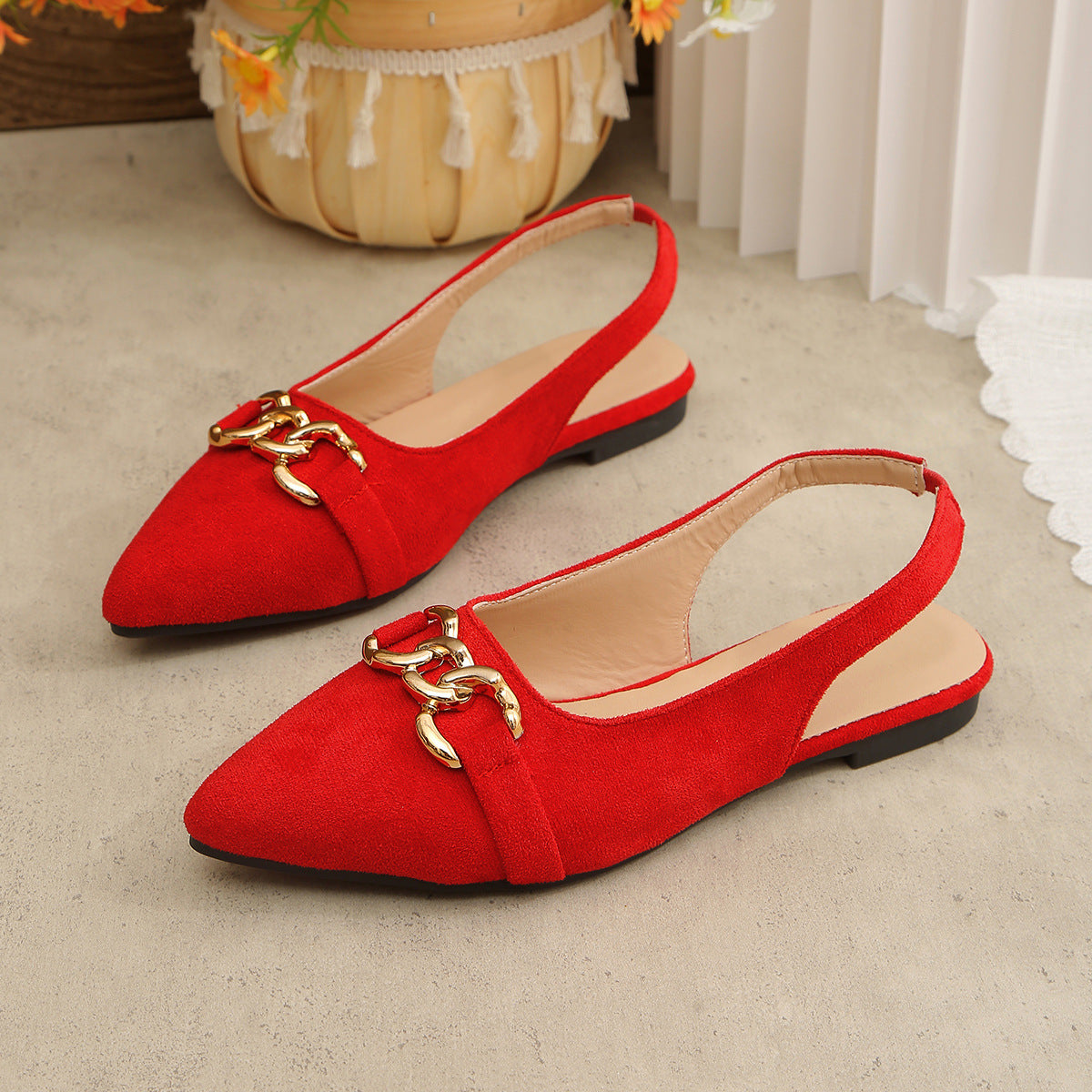 Vintage Sandalen mit spitzer Zehenpartie