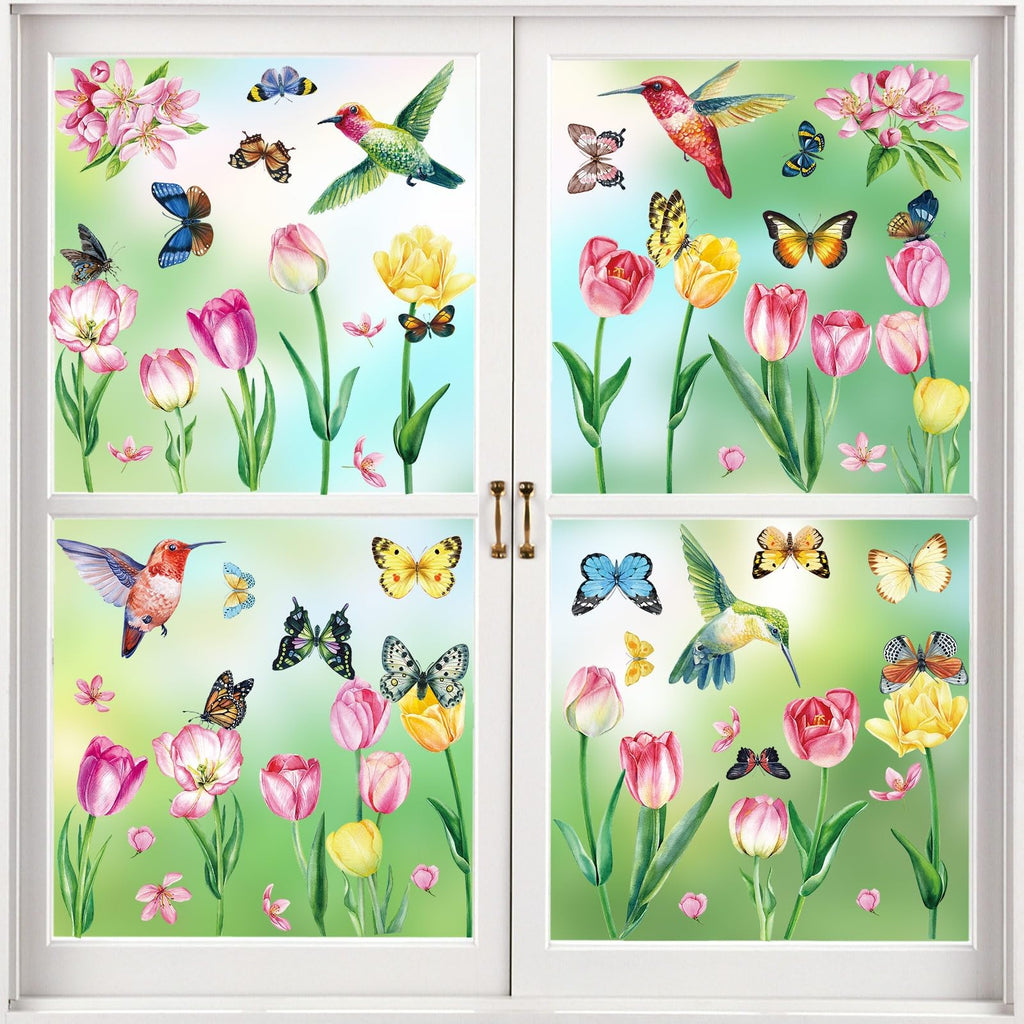 Frühlingshafte Fensterbilder, selbstklebend