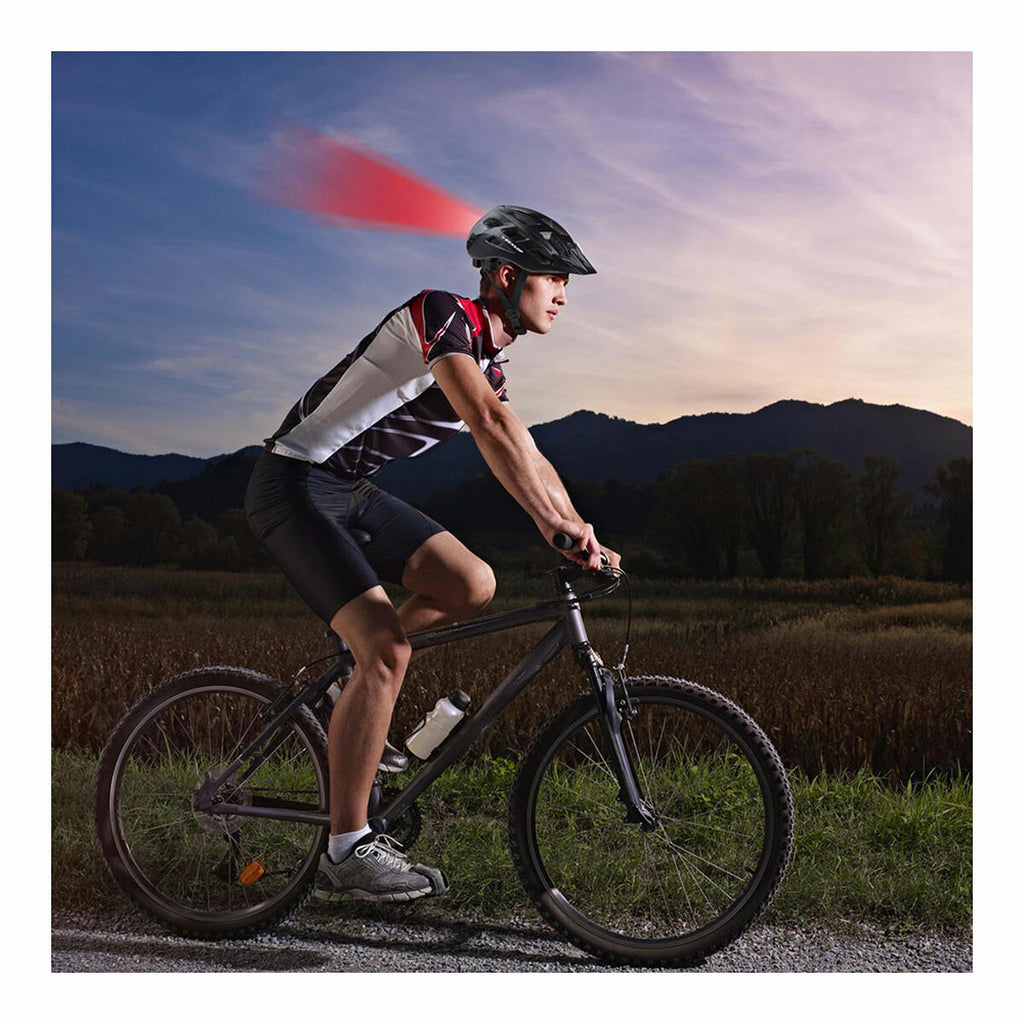 Leichter LED Fahrradhelm Schwarz – Sicher & gut sichtbar – Ansicht 2