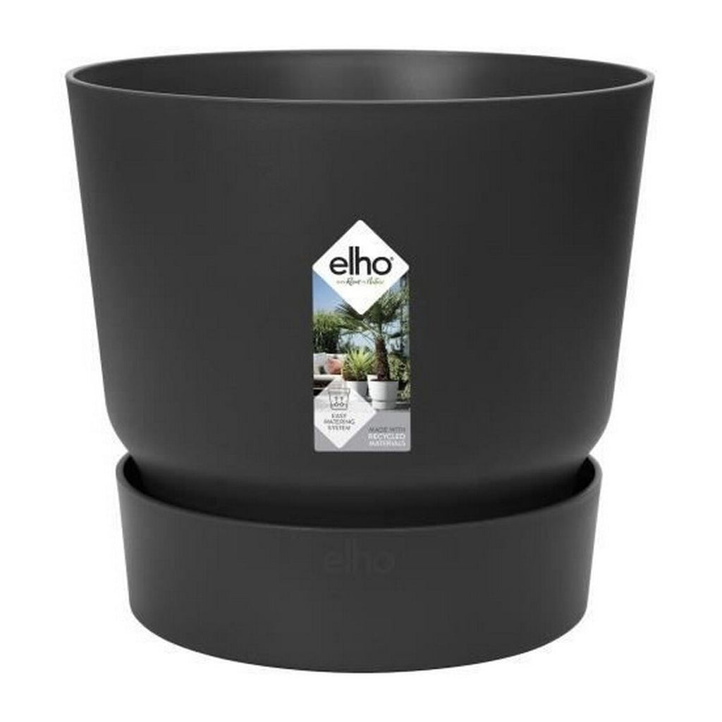 Blumentopf Elho Greenville Schwarz Kunststoff rund kreisförmig Ø 40 cm
