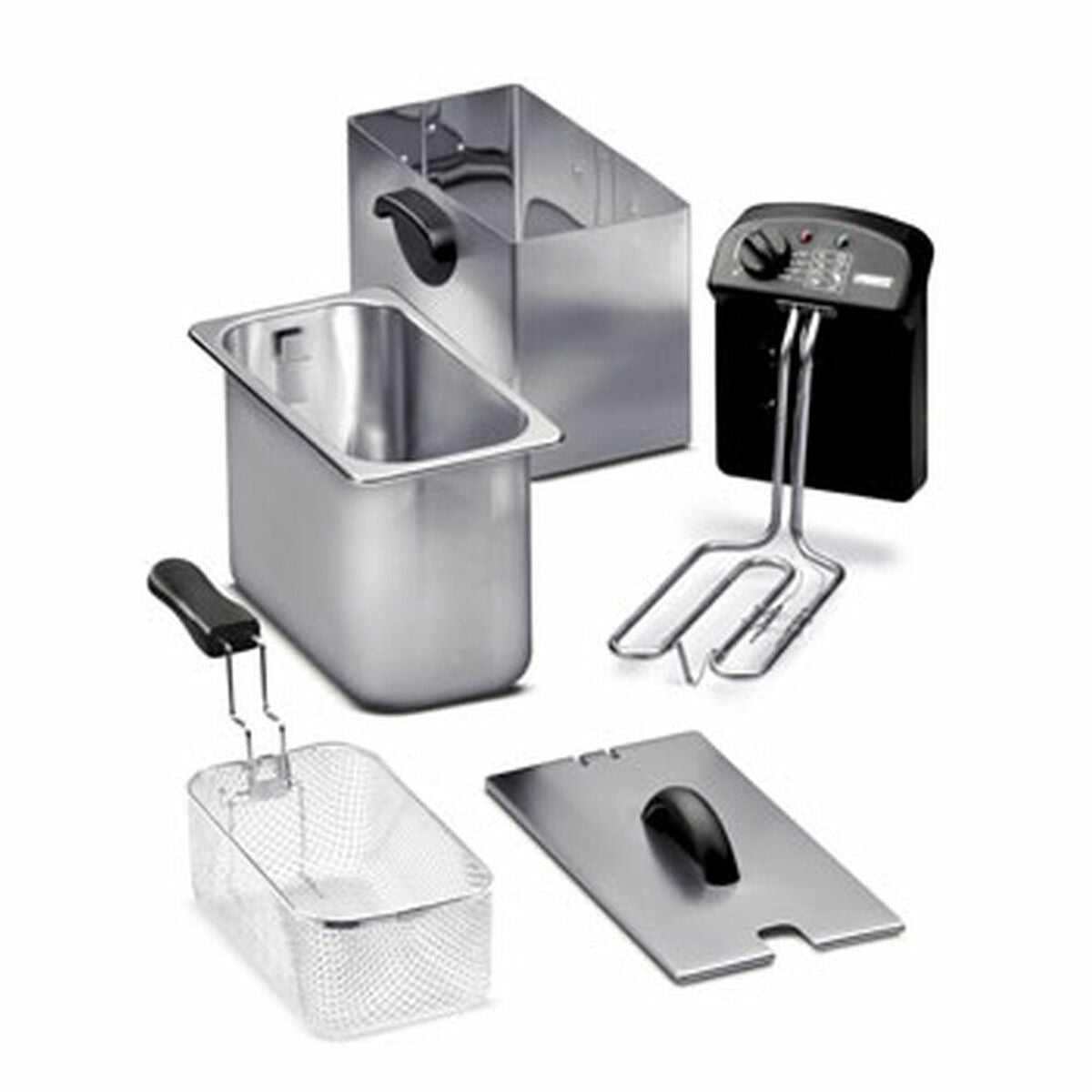 Fritteuse Princess 01. .01.050 Schwarz Silberfarben Stahl 2000 W 3 L