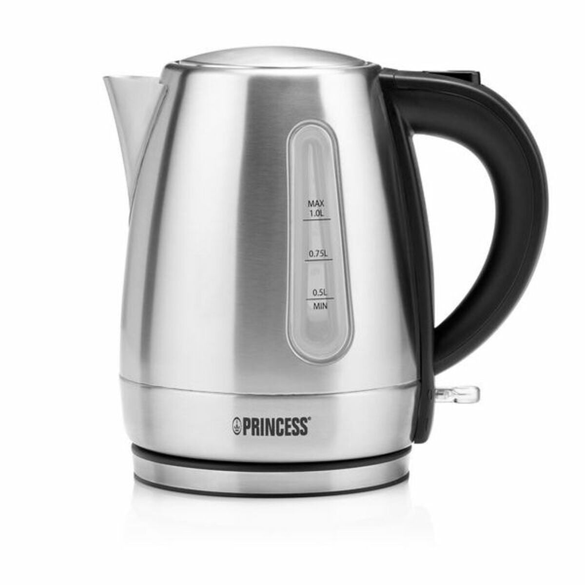 Wasserkocher Princess 1 L 2200W Edelstahl Kunststoff 2200 W Schwarz Gr