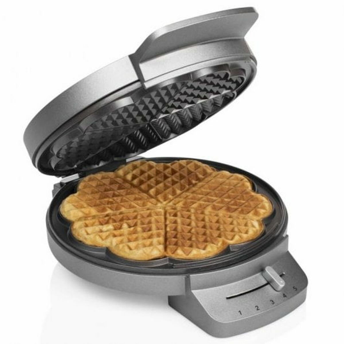 Waffeleisen Princess Princess 1200 W Schwarz Silberfarben Stahl