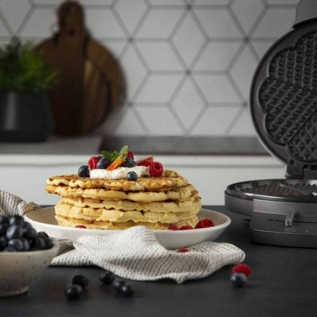 Waffeleisen Princess Princess 1200 W Schwarz Silberfarben Stahl