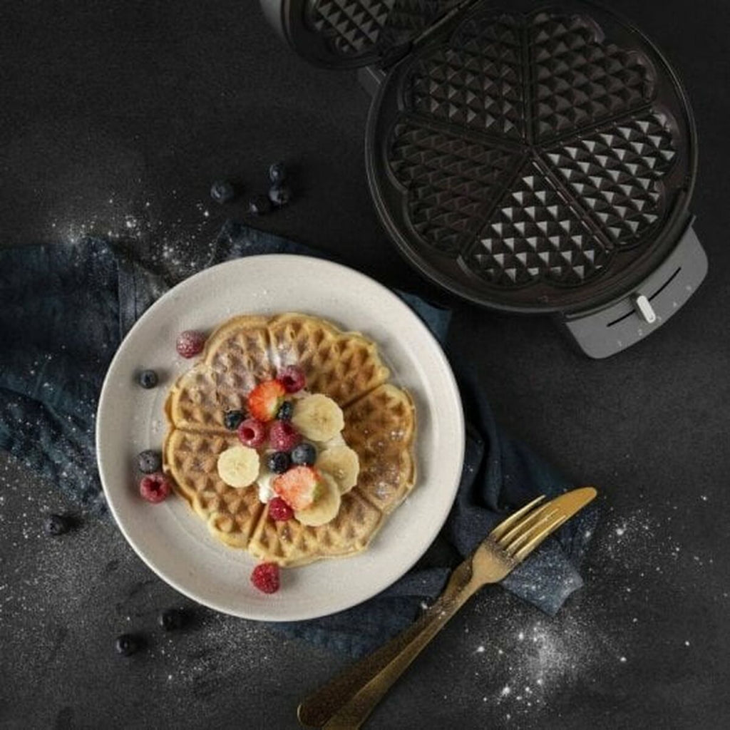 Waffeleisen Princess Princess 1200 W Schwarz Silberfarben Stahl