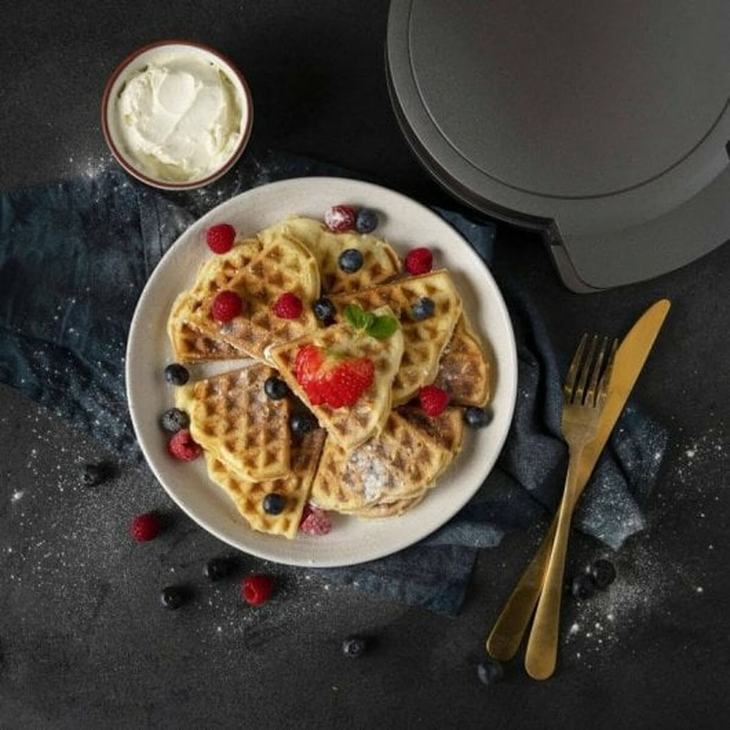 Waffeleisen Princess Princess 1200 W Schwarz Silberfarben Stahl