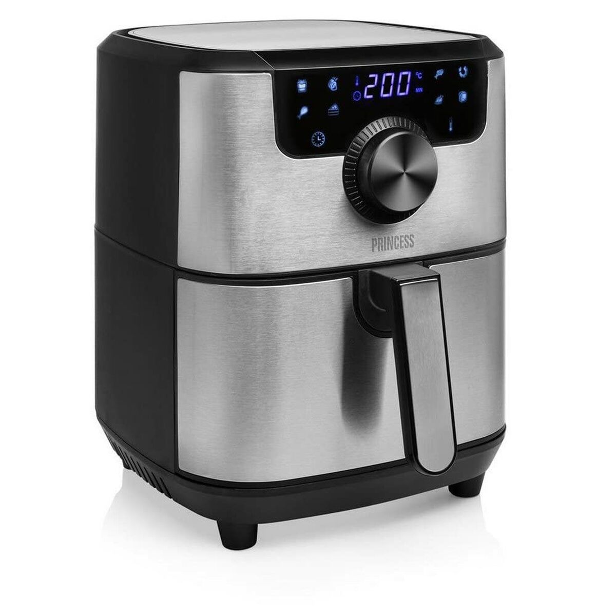 Heißluftfritteuse Princess 01. .01.001 1500 W Schwarz Silberfarben 4,5