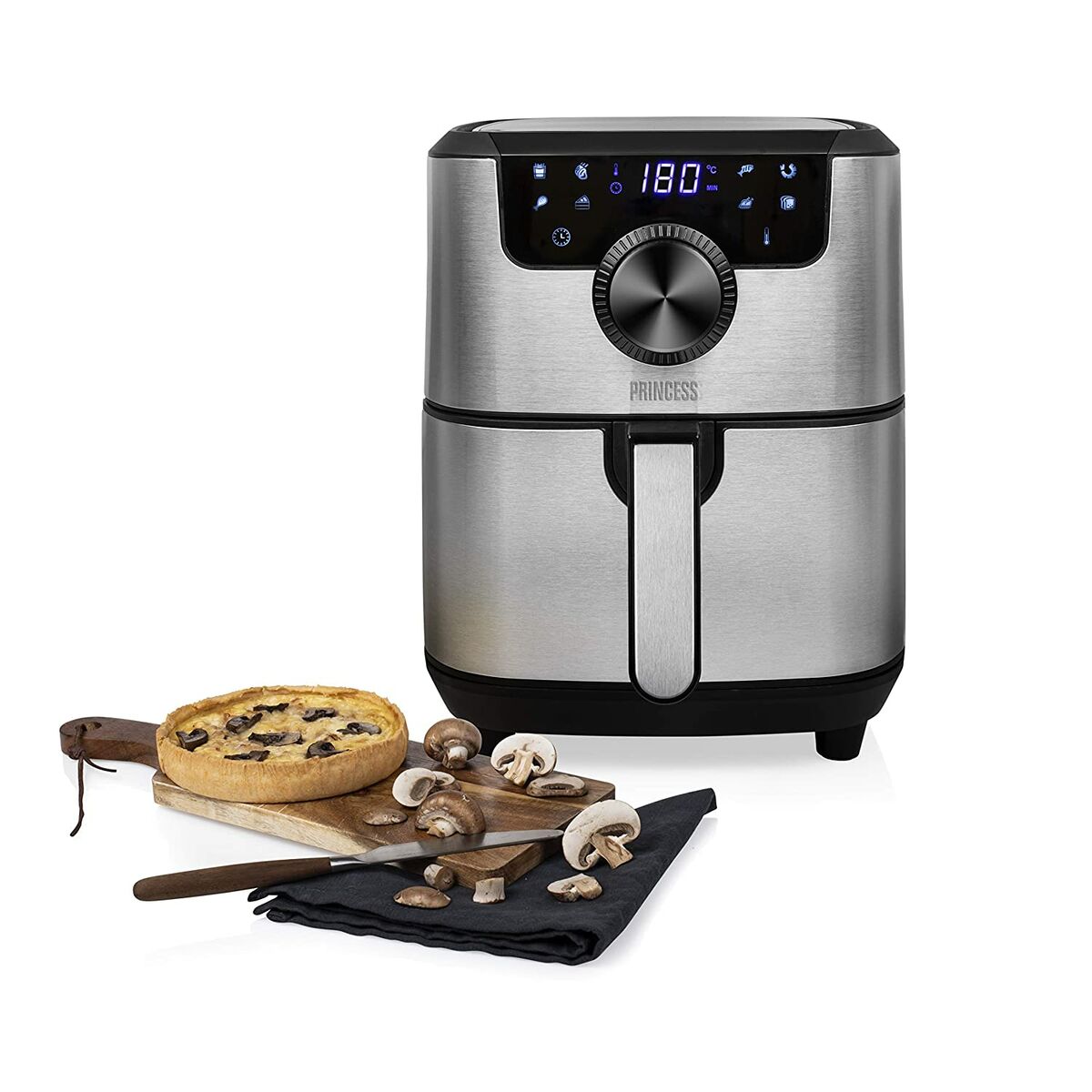 Heißluftfritteuse Princess 01. .01.001 1500 W Schwarz Silberfarben 4,5