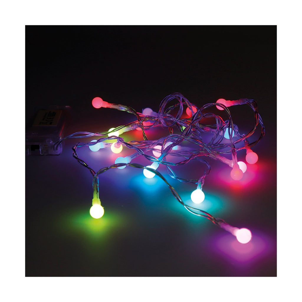 Bunte LED-Lichterkette 2,3m: Farbenfrohe Party-Deko