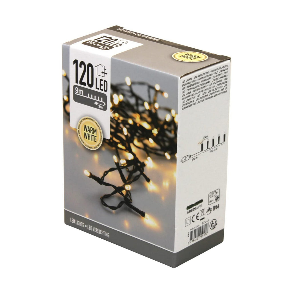 Warmweisse LED-Lichterkette 12m: Lange Kette für Ambiente
