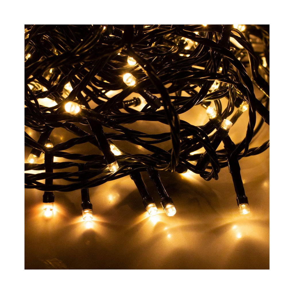 21m LED-Lichterkette Grün – Warmweiss für Garten-Flair