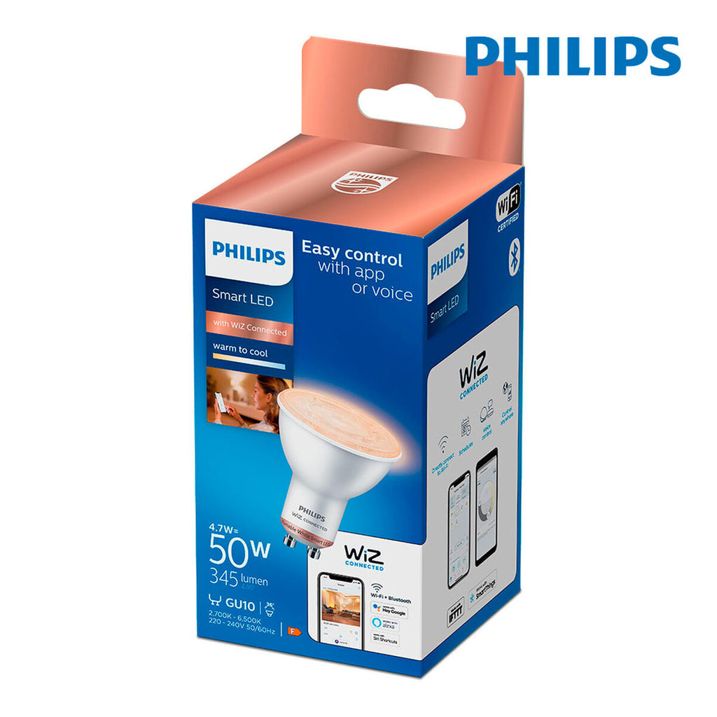 Kaltlicht LED-Glühbirne Philips Wiz Weiß F 4,7 W GU10 345 Lm (2700 K)