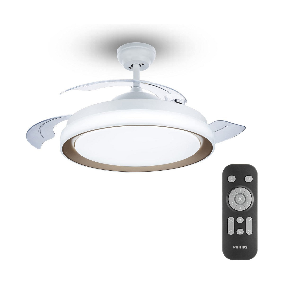 Goldener Deckenventilator mit Licht – Edle Kühle